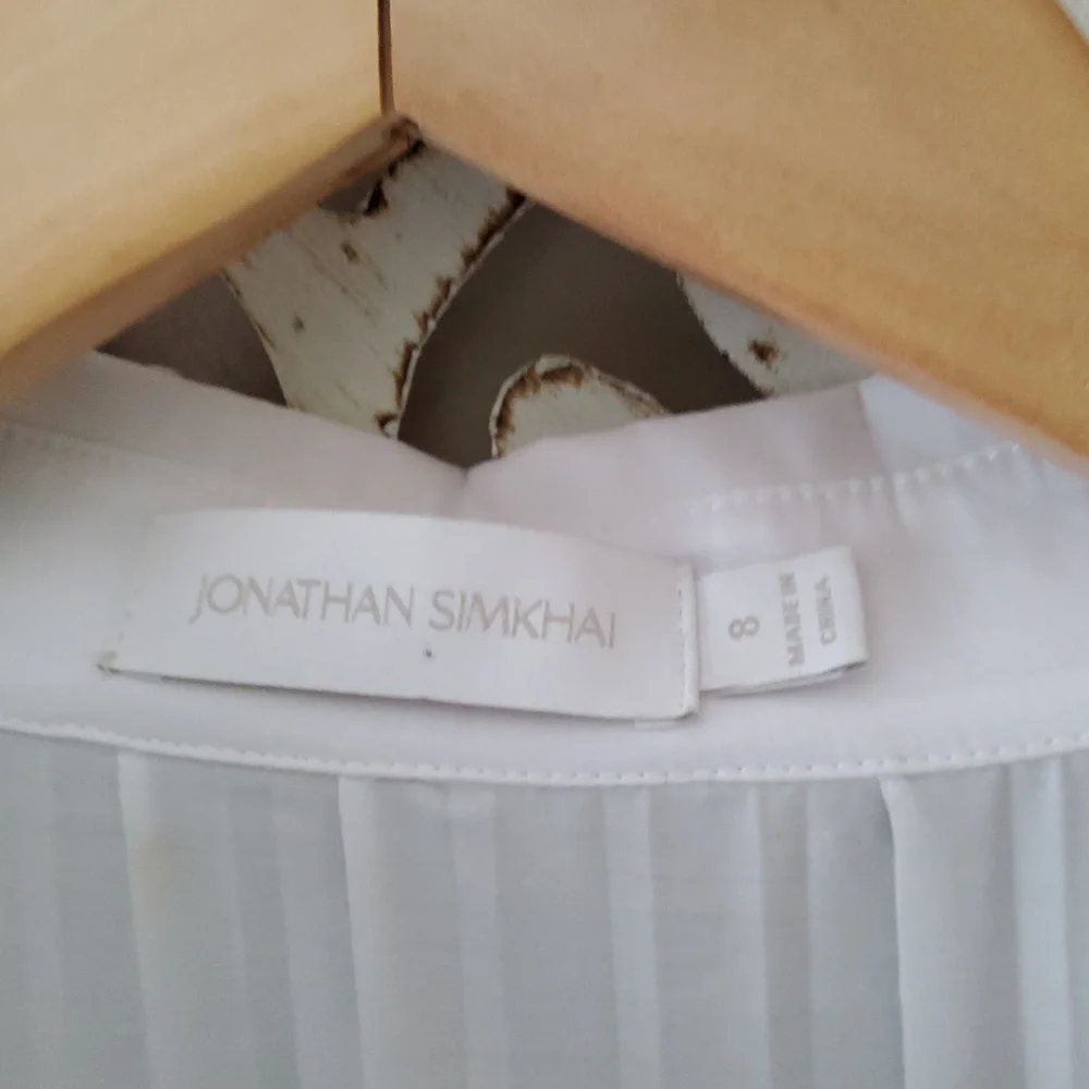 New Jonathan Simkhai Fraya Long Sleeve Cotton Blend Maxi Shirtdress - Picture 8 of 11